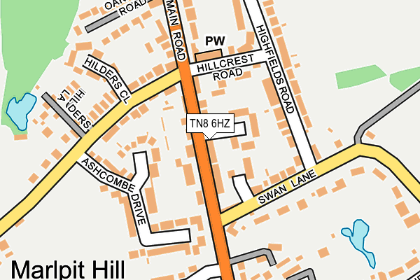 TN8 6HZ map - OS OpenMap – Local (Ordnance Survey)