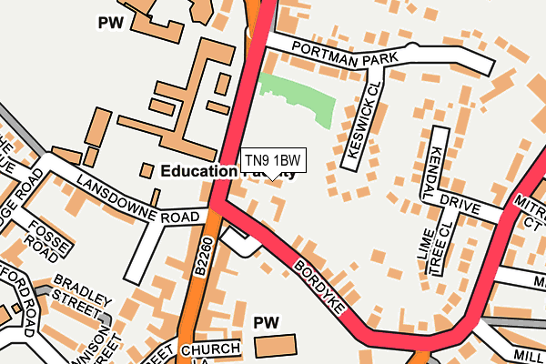 TN9 1BW map - OS OpenMap – Local (Ordnance Survey) TN9 1BW map - OS OpenMap – Local (Ordnance Survey)