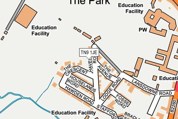 TN9 1JE map - OS OpenMap – Local (Ordnance Survey) TN9 1JE map - OS OpenMap – Local (Ordnance Survey)