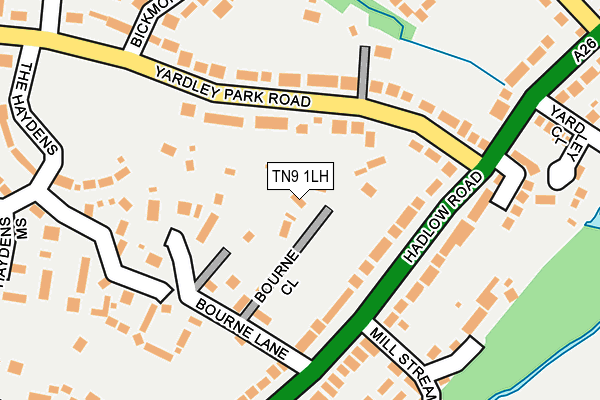 TN9 1LH map - OS OpenMap – Local (Ordnance Survey) TN9 1LH map - OS OpenMap – Local (Ordnance Survey)