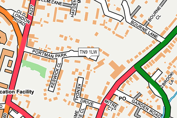 TN9 1LW map - OS OpenMap – Local (Ordnance Survey) TN9 1LW map - OS OpenMap – Local (Ordnance Survey)
