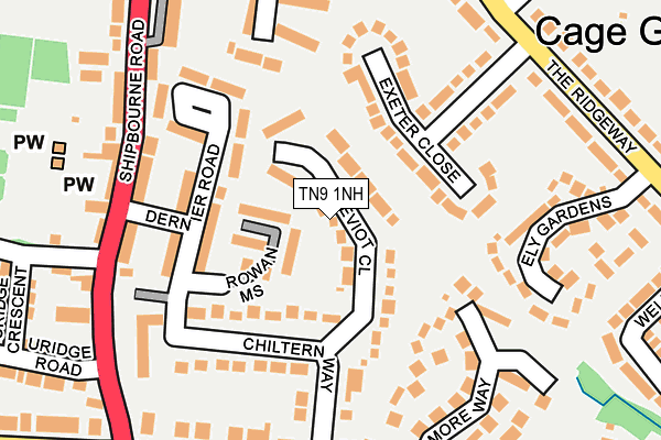 TN9 1NH map - OS OpenMap – Local (Ordnance Survey) TN9 1NH map - OS OpenMap – Local (Ordnance Survey)