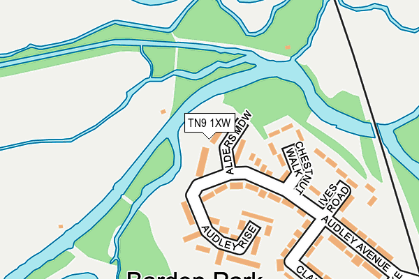 TN9 1XW map - OS OpenMap – Local (Ordnance Survey) TN9 1XW map - OS OpenMap – Local (Ordnance Survey)