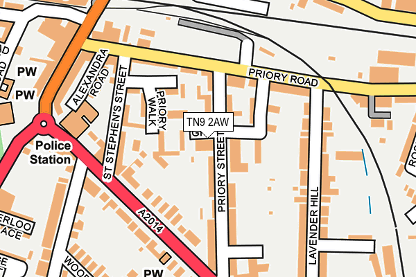 TN9 2AW map - OS OpenMap – Local (Ordnance Survey) TN9 2AW map - OS OpenMap – Local (Ordnance Survey)