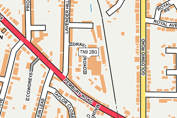 TN9 2BG map - OS OpenMap – Local (Ordnance Survey) TN9 2BG map - OS OpenMap – Local (Ordnance Survey)