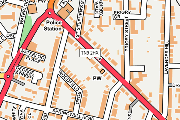 TN9 2HX map - OS OpenMap – Local (Ordnance Survey) TN9 2HX map - OS OpenMap – Local (Ordnance Survey)
