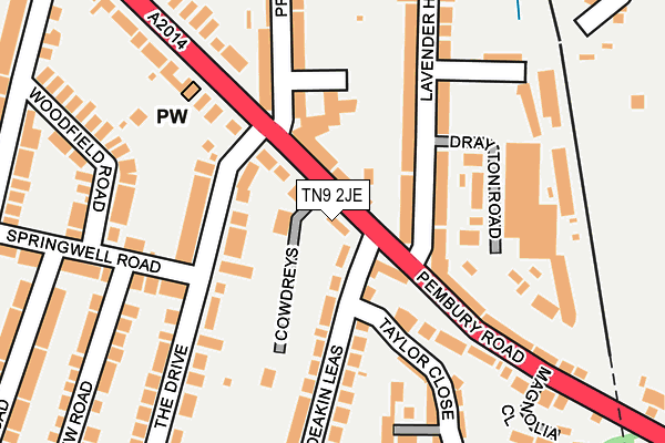 TN9 2JE map - OS OpenMap – Local (Ordnance Survey) TN9 2JE map - OS OpenMap – Local (Ordnance Survey)