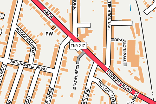 TN9 2JZ map - OS OpenMap – Local (Ordnance Survey) TN9 2JZ map - OS OpenMap – Local (Ordnance Survey)