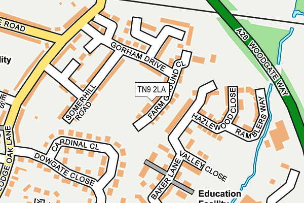 TN9 2LA map - OS OpenMap – Local (Ordnance Survey) TN9 2LA map - OS OpenMap – Local (Ordnance Survey)