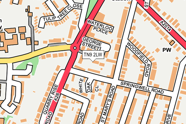 TN9 2LW map - OS OpenMap – Local (Ordnance Survey) TN9 2LW map - OS OpenMap – Local (Ordnance Survey)