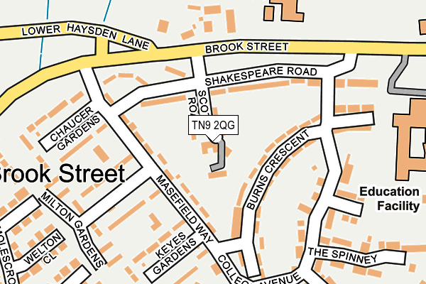 TN9 2QG map - OS OpenMap – Local (Ordnance Survey) TN9 2QG map - OS OpenMap – Local (Ordnance Survey)