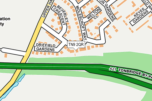 TN9 2QR map - OS OpenMap – Local (Ordnance Survey) TN9 2QR map - OS OpenMap – Local (Ordnance Survey)