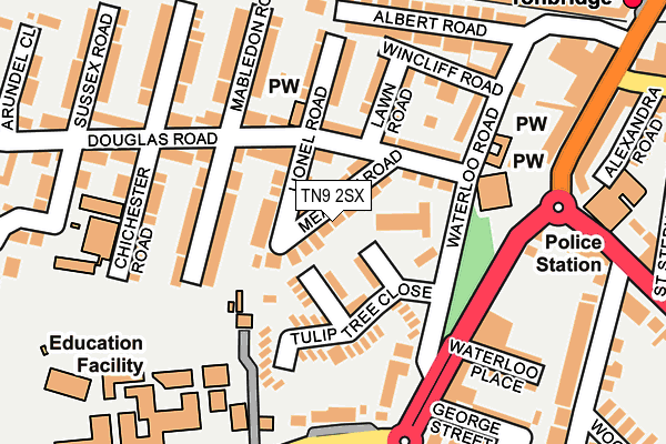 TN9 2SX map - OS OpenMap – Local (Ordnance Survey) TN9 2SX map - OS OpenMap – Local (Ordnance Survey)