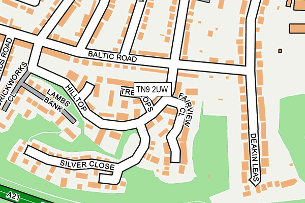 TN9 2UW map - OS OpenMap – Local (Ordnance Survey) TN9 2UW map - OS OpenMap – Local (Ordnance Survey)