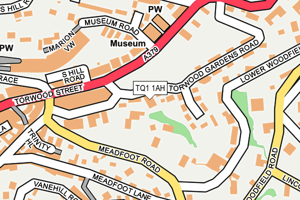 TQ1 1AH map - OS OpenMap – Local (Ordnance Survey) TQ1 1AH map - OS OpenMap – Local (Ordnance Survey)