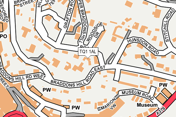 TQ1 1AL map - OS OpenMap – Local (Ordnance Survey) TQ1 1AL map - OS OpenMap – Local (Ordnance Survey)