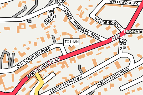 TQ1 1AN map - OS OpenMap – Local (Ordnance Survey) TQ1 1AN map - OS OpenMap – Local (Ordnance Survey)