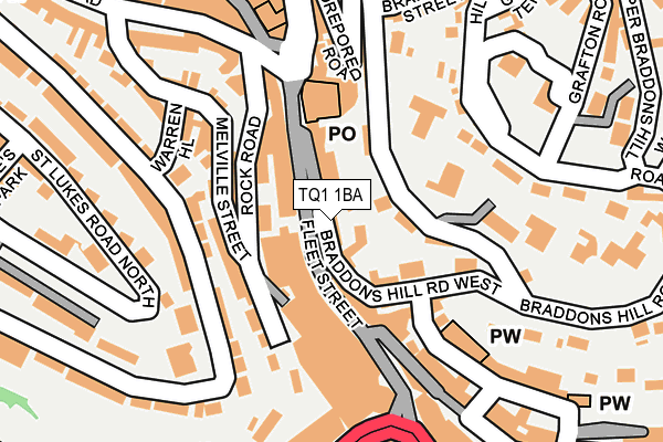 TQ1 1BA map - OS OpenMap – Local (Ordnance Survey) TQ1 1BA map - OS OpenMap – Local (Ordnance Survey)