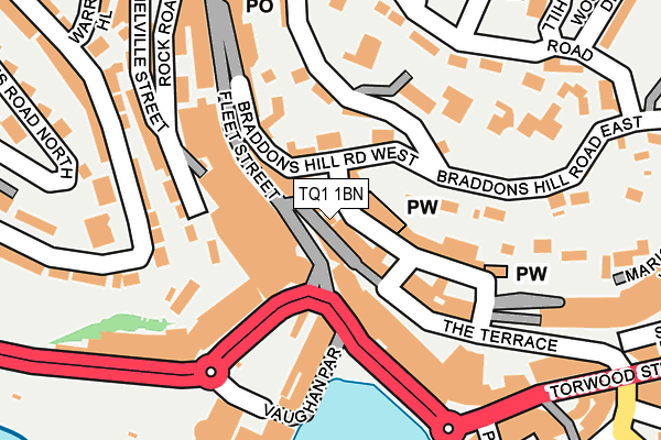 TQ1 1BN map - OS OpenMap – Local (Ordnance Survey) TQ1 1BN map - OS OpenMap – Local (Ordnance Survey)