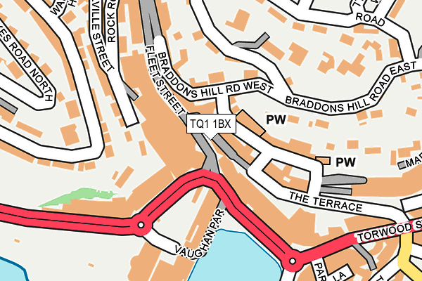 TQ1 1BX map - OS OpenMap – Local (Ordnance Survey) TQ1 1BX map - OS OpenMap – Local (Ordnance Survey)