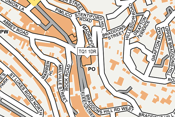 TQ1 1DR map - OS OpenMap – Local (Ordnance Survey) TQ1 1DR map - OS OpenMap – Local (Ordnance Survey)