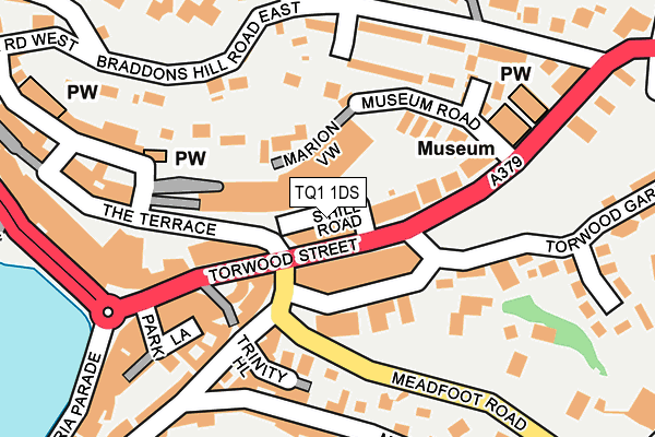 TQ1 1DS map - OS OpenMap – Local (Ordnance Survey) TQ1 1DS map - OS OpenMap – Local (Ordnance Survey)
