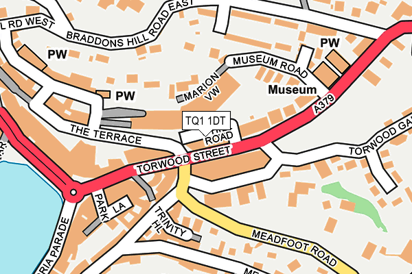 TQ1 1DT map - OS OpenMap – Local (Ordnance Survey) TQ1 1DT map - OS OpenMap – Local (Ordnance Survey)