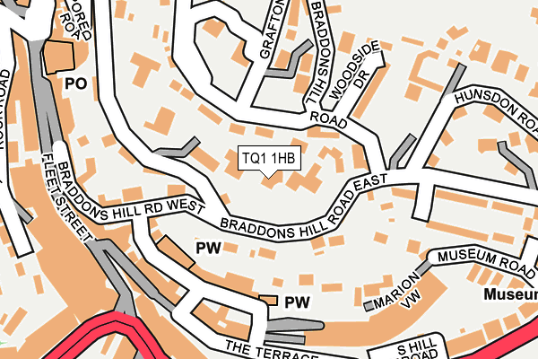 TQ1 1HB map - OS OpenMap – Local (Ordnance Survey) TQ1 1HB map - OS OpenMap – Local (Ordnance Survey)