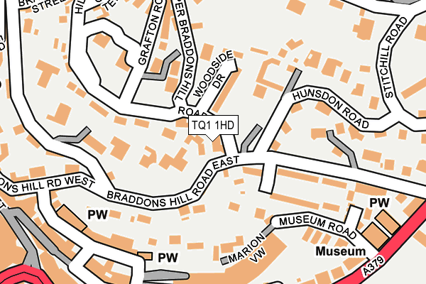 TQ1 1HD map - OS OpenMap – Local (Ordnance Survey) TQ1 1HD map - OS OpenMap – Local (Ordnance Survey)
