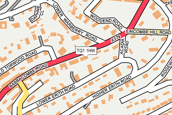 TQ1 1HW map - OS OpenMap – Local (Ordnance Survey) TQ1 1HW map - OS OpenMap – Local (Ordnance Survey)