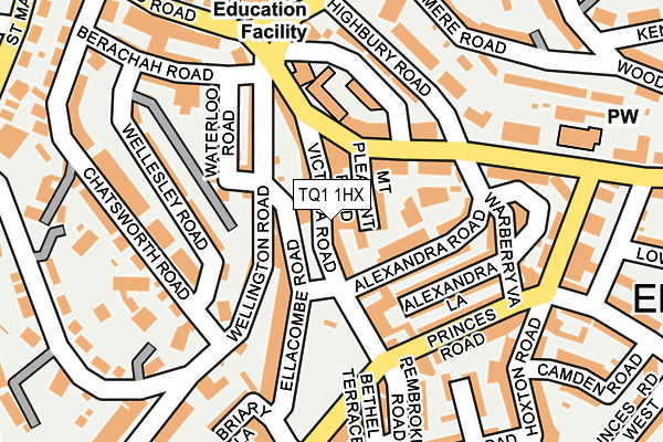 TQ1 1HX map - OS OpenMap – Local (Ordnance Survey)