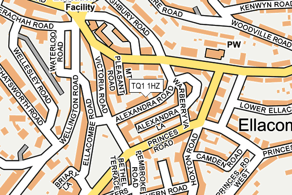 TQ1 1HZ map - OS OpenMap – Local (Ordnance Survey)