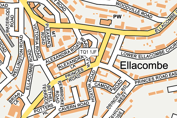 TQ1 1JF map - OS OpenMap – Local (Ordnance Survey)