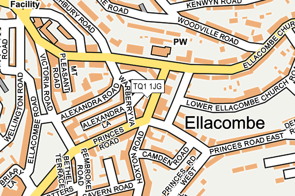 TQ1 1JG map - OS OpenMap – Local (Ordnance Survey)