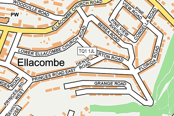 TQ1 1JL map - OS OpenMap – Local (Ordnance Survey)