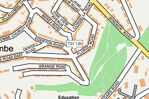 TQ1 1JN map - OS OpenMap – Local (Ordnance Survey) TQ1 1JN map - OS OpenMap – Local (Ordnance Survey)