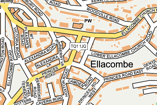 TQ1 1JQ map - OS OpenMap – Local (Ordnance Survey)