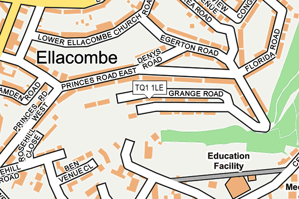 TQ1 1LE map - OS OpenMap – Local (Ordnance Survey)