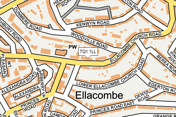 TQ1 1LL map - OS OpenMap – Local (Ordnance Survey) TQ1 1LL map - OS OpenMap – Local (Ordnance Survey)