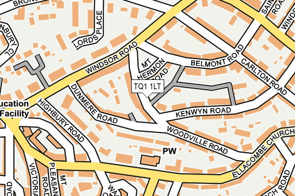 TQ1 1LT map - OS OpenMap – Local (Ordnance Survey) TQ1 1LT map - OS OpenMap – Local (Ordnance Survey)