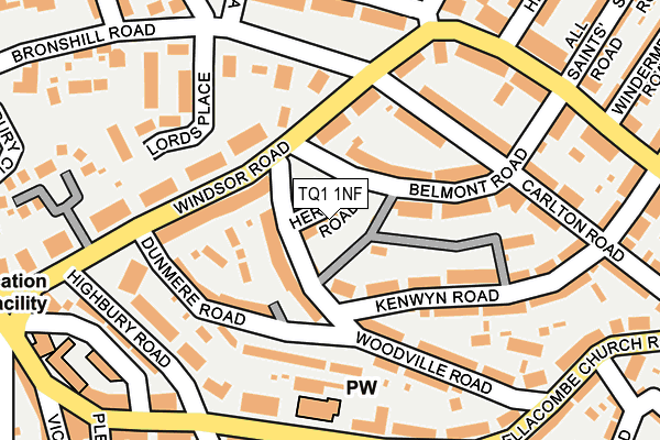 TQ1 1NF map - OS OpenMap – Local (Ordnance Survey) TQ1 1NF map - OS OpenMap – Local (Ordnance Survey)