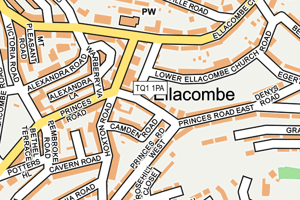 TQ1 1PA map - OS OpenMap – Local (Ordnance Survey)