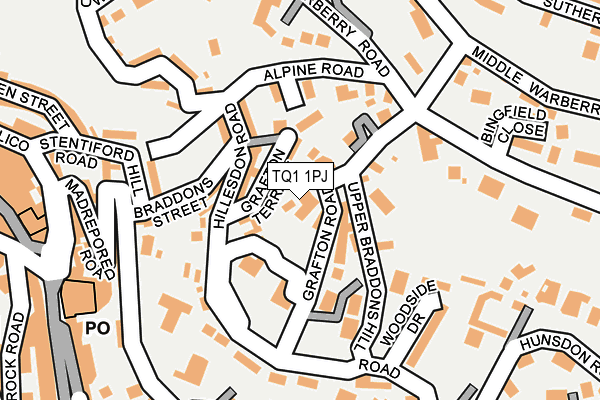 TQ1 1PJ map - OS OpenMap – Local (Ordnance Survey) TQ1 1PJ map - OS OpenMap – Local (Ordnance Survey)