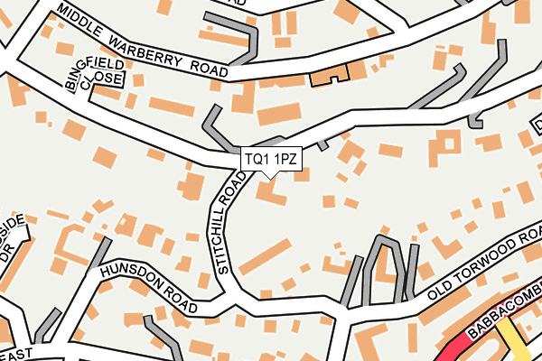 TQ1 1PZ map - OS OpenMap – Local (Ordnance Survey) TQ1 1PZ map - OS OpenMap – Local (Ordnance Survey)