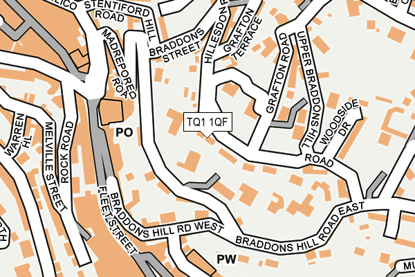 TQ1 1QF map - OS OpenMap – Local (Ordnance Survey)