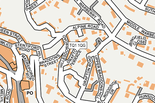 TQ1 1QG map - OS OpenMap – Local (Ordnance Survey) TQ1 1QG map - OS OpenMap – Local (Ordnance Survey)