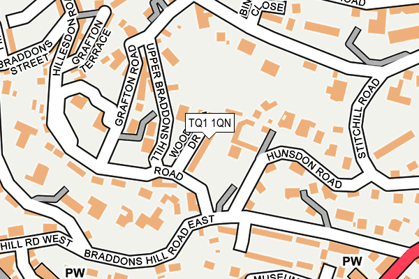TQ1 1QN map - OS OpenMap – Local (Ordnance Survey) TQ1 1QN map - OS OpenMap – Local (Ordnance Survey)