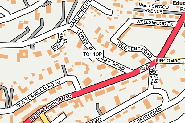 TQ1 1QP map - OS OpenMap – Local (Ordnance Survey) TQ1 1QP map - OS OpenMap – Local (Ordnance Survey)