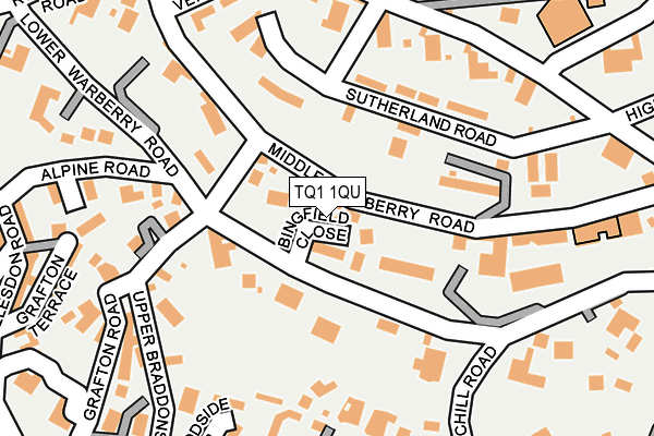 TQ1 1QU map - OS OpenMap – Local (Ordnance Survey)