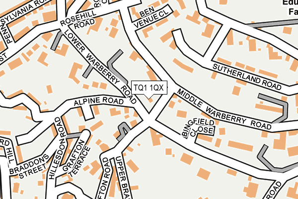 TQ1 1QX map - OS OpenMap – Local (Ordnance Survey) TQ1 1QX map - OS OpenMap – Local (Ordnance Survey)